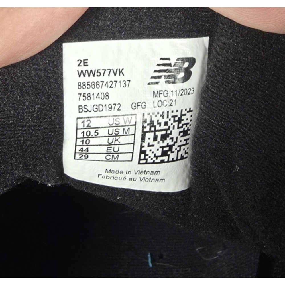 New Balance 577 Walking Shoes Womens Sz 12 2E Extra WIDE Black Hook/Loop WW577VK - Picture 9 of 10